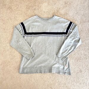 Y2K American Eagle Grey & Blue Striped Long Sleeve Top
